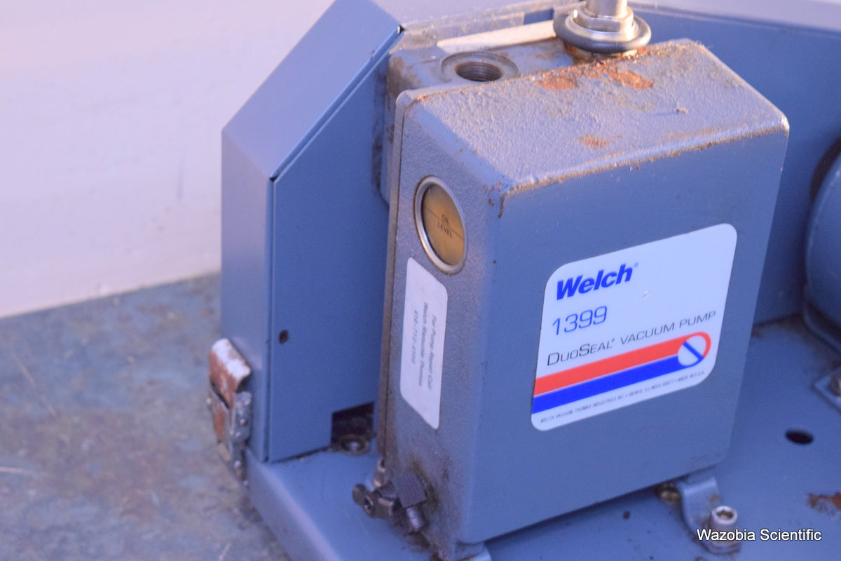 WELCH 1399 DUOSEAL LABORATORY VACUUM PUMP  W/ EMERSON S55NXMPF-6788 MOTOR 1/3 HP