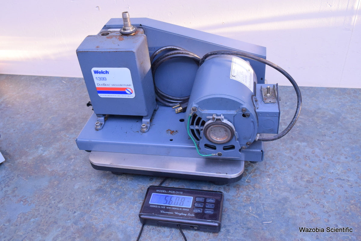 WELCH 1399 DUOSEAL LABORATORY VACUUM PUMP  W/ EMERSON S55NXMPF-6788 MOTOR 1/3 HP