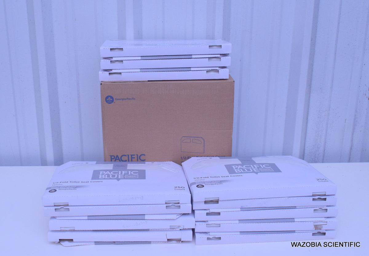 PACIFIC BLUE BASIC 1/2-FOLD TOILET SEAT COVER BY GP PRO, LOT OF 20