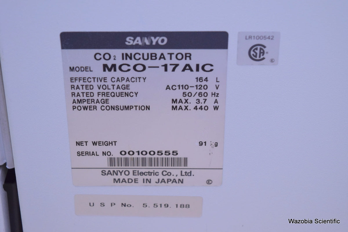 SANYO CO2 INCUBATOR MCO-17AIC 17 AIC