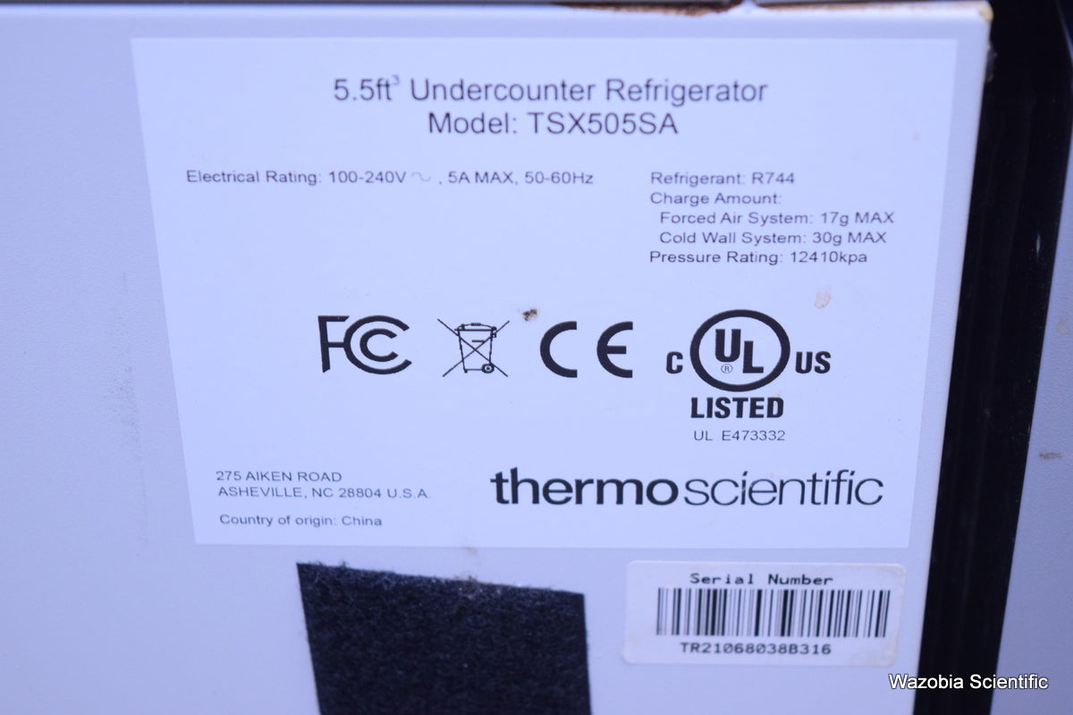 THERMO SCIENTIFIC  UNDERCOUNTER REFRIGERATOR TSX505SA