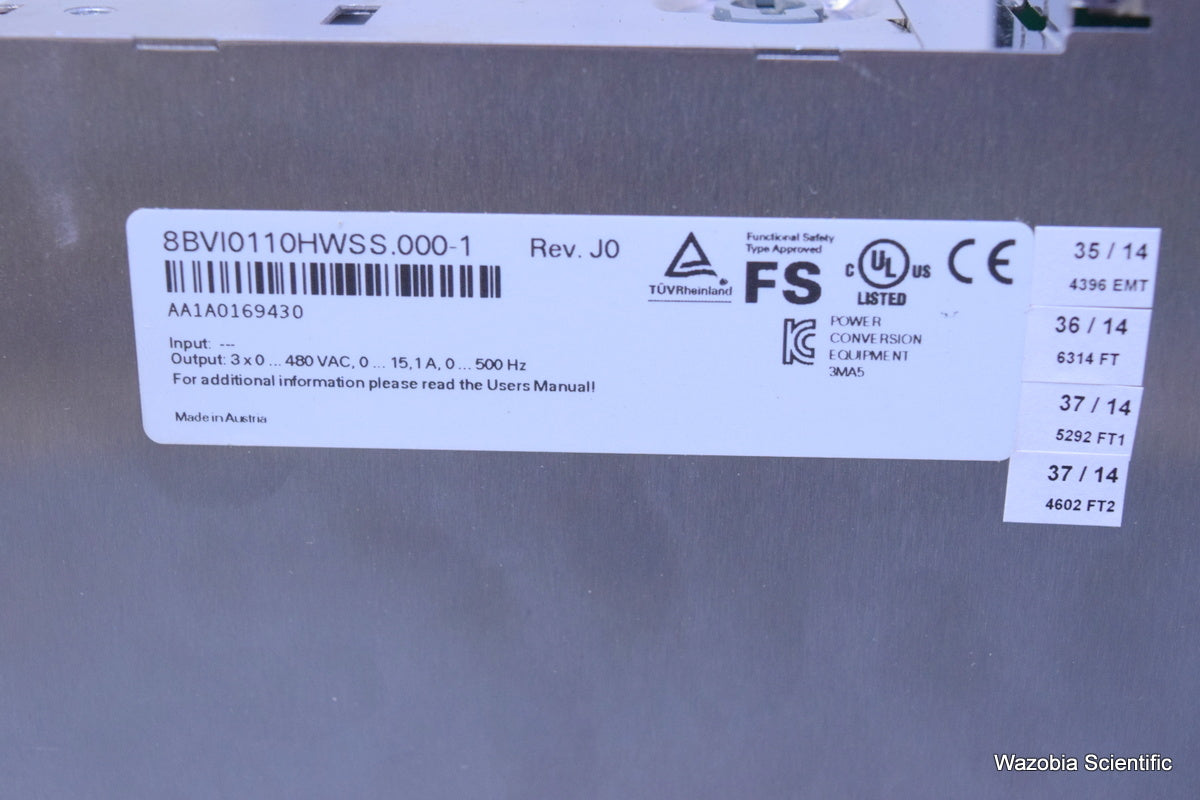 BR B&R AUTOMATION ACOPOS MULTI SAFEMC I0110SS 8BVI011HWSS.00-1 REV JO INVERTER