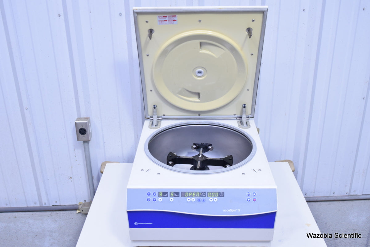 THERMO FISHER SCIENTIFIC ACCUSPIN 3 CENTRIFUGE 75004391 WITH SWING ROTOR 4393 CH