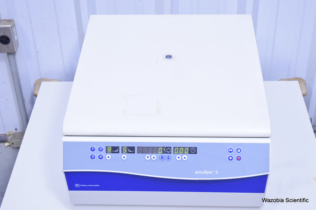 THERMO FISHER SCIENTIFIC ACCUSPIN 3 CENTRIFUGE 75004391 WITH SWING ROTOR 4393 CH