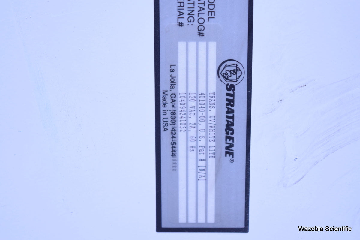 STRATAGENE TRANSILLUMINATOR UV WHITE LITE 401040-00