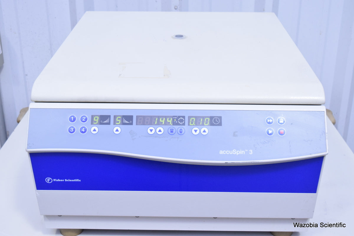 THERMO FISHER SCIENTIFIC ACCUSPIN 3 CENTRIFUGE 75004391 WITH SWING ROTOR 4393 CH