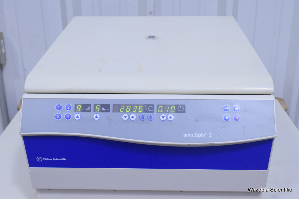 THERMO FISHER SCIENTIFIC ACCUSPIN 3 CENTRIFUGE 75004391 WITH SWING ROTOR 4393 CH