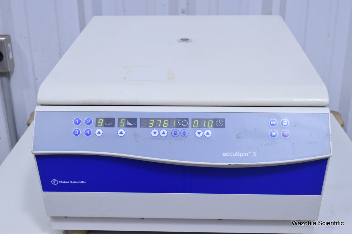 THERMO FISHER SCIENTIFIC ACCUSPIN 3 CENTRIFUGE 75004391 WITH SWING ROTOR 4393 CH