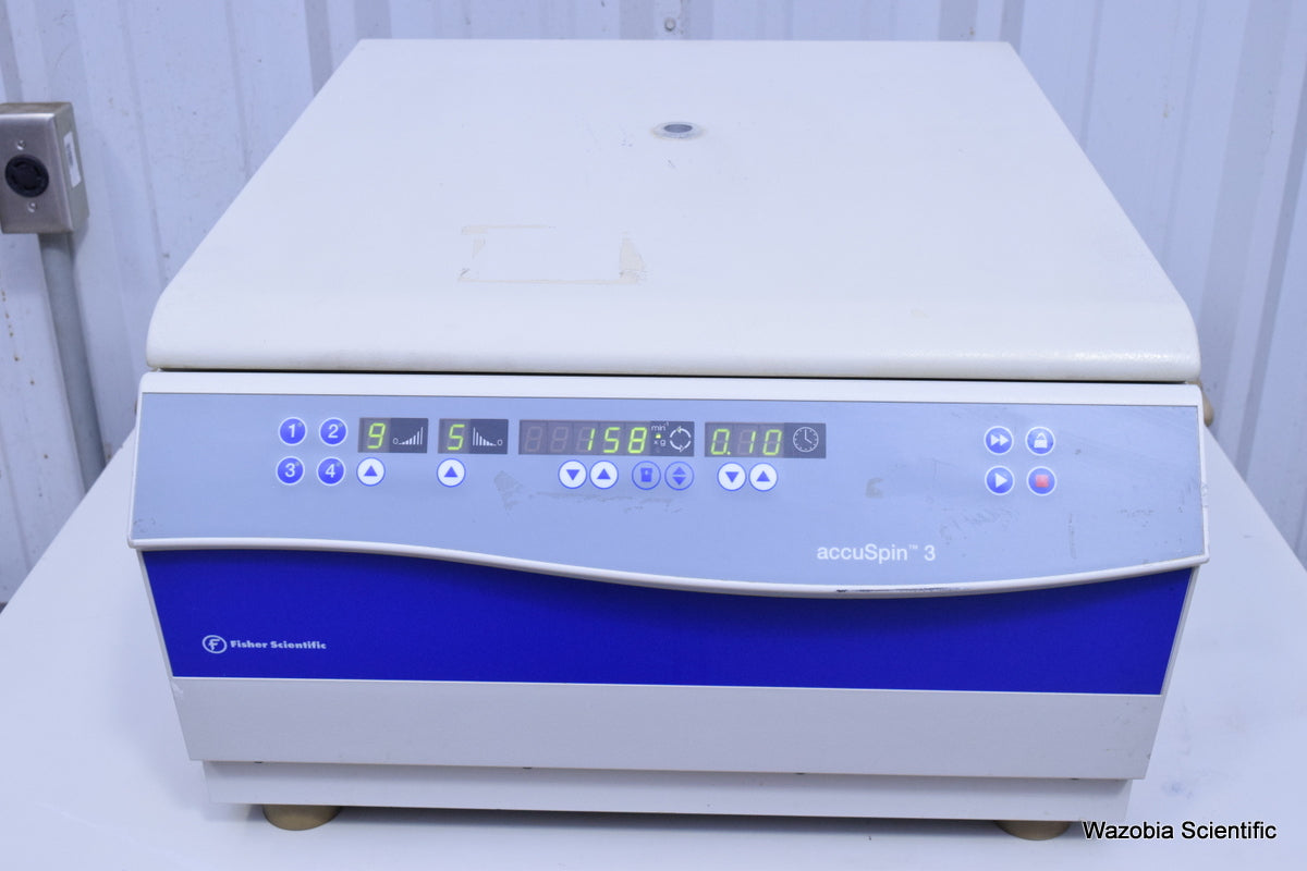 THERMO FISHER SCIENTIFIC ACCUSPIN 3 CENTRIFUGE 75004391 WITH SWING ROTOR 4393 CH