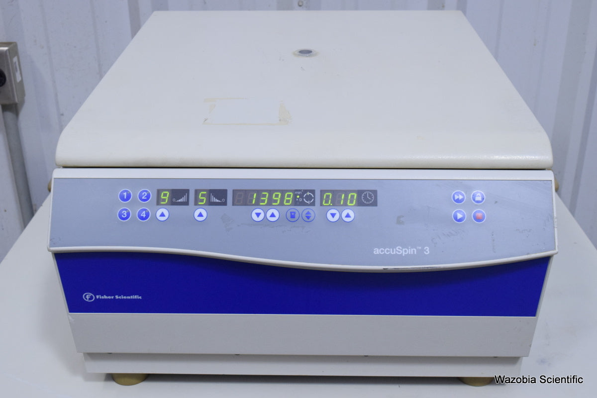 THERMO FISHER SCIENTIFIC ACCUSPIN 3 CENTRIFUGE 75004391 WITH SWING ROTOR 4393 CH