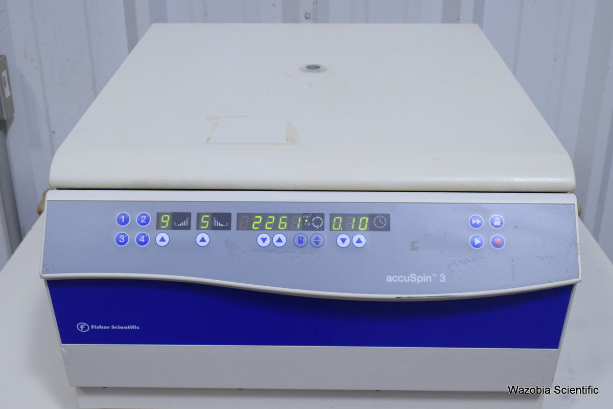 THERMO FISHER SCIENTIFIC ACCUSPIN 3 CENTRIFUGE 75004391 WITH SWING ROTOR 4393 CH