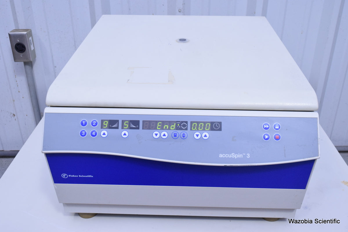 THERMO FISHER SCIENTIFIC ACCUSPIN 3 CENTRIFUGE 75004391 WITH SWING ROTOR 4393 CH