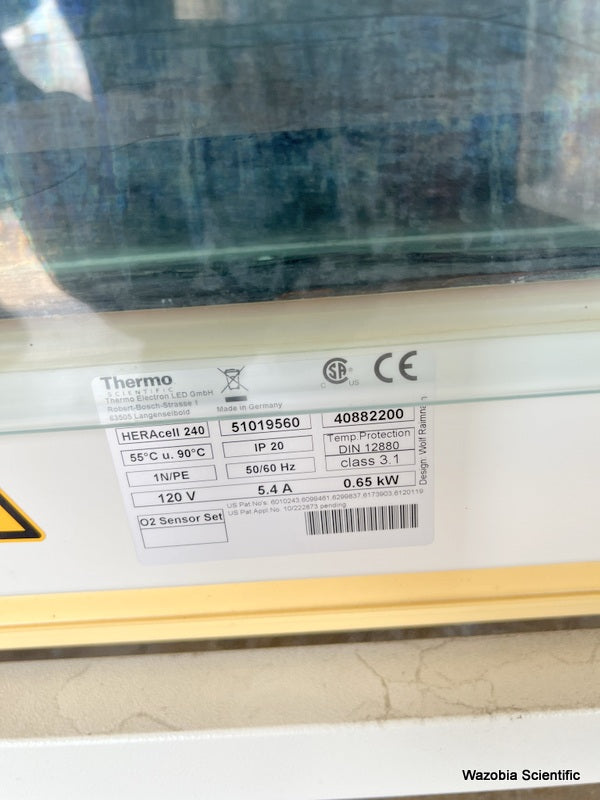 HERAEUS HERA CELL 240 WATER JACKETED INCUBATOR 51019560 HERACELL