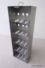 STAINLESS STEEL LABORATORY CRYO STORAGE FREEZER RACK CRYOGENIC 27"X5.5"X9.25"