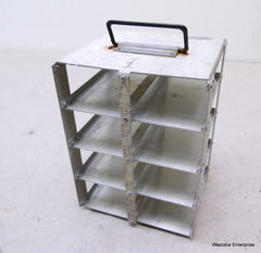 STAINLESS STEEL LABORATORY CRYO STORAGE FREEZER RACK CRYOGENIC 7"X6"X9.5"