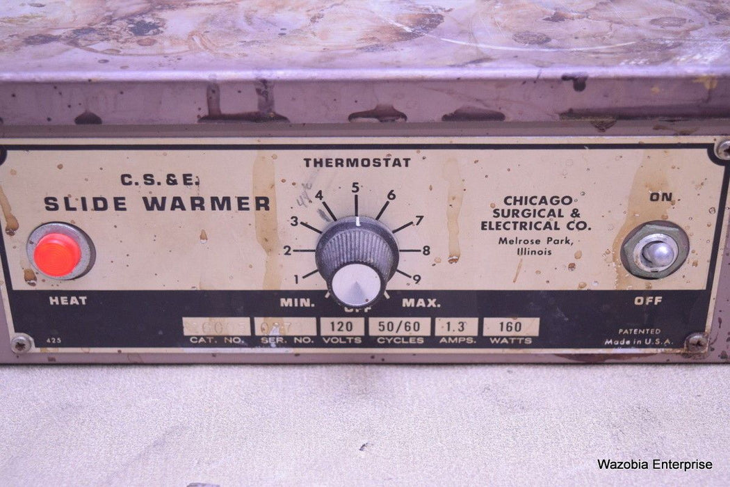 C.S. & E CHICAGO SURGICAL & ELECTRICAL SLIDE WARMER