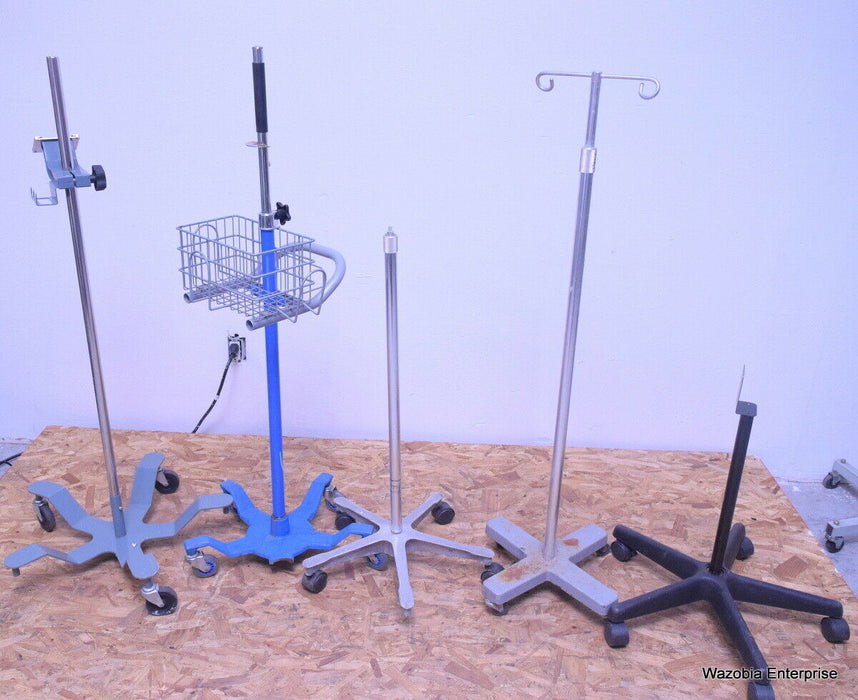 LOT OF 5  MEDICAL INSTRUMENTS STAND POLE ALARIS DINAMAP WELCH ALLYN