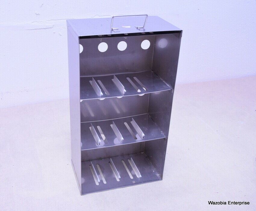 STAINLESS STEEL LABORATORY CRYO STORAGE FREEZER RACK CRYOGENIC	9 x 5 ½ x 17