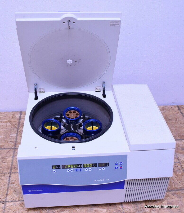 FISHER SCIENTIFIC ACCUSPIN 1R REFRIGIRATED CENTRIFUGE W/ROTOR CAT. NO. 75003449