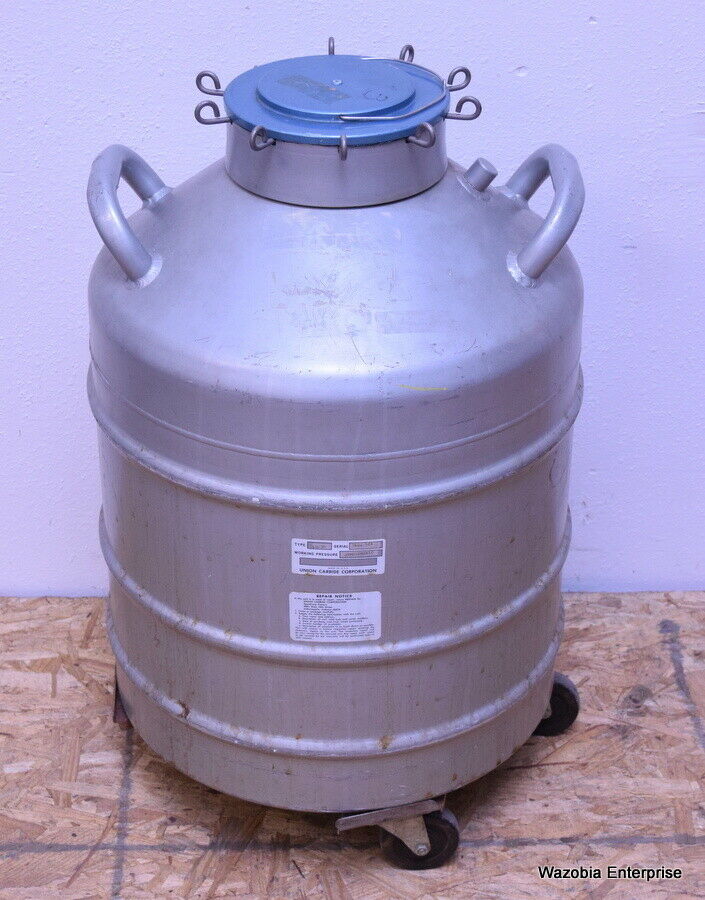 UNION CARBIDE CRYOGENIC LIQUID NITROGEN CONTAINER W/ CANISTERS TYPE LD-30