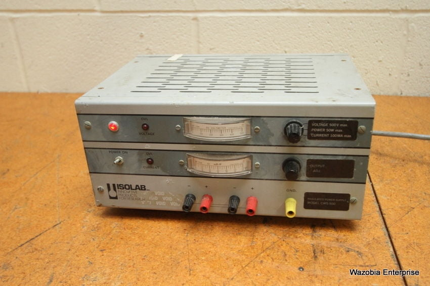 ISOLAB INNOVATIVE PRODUCTS REGULATED POWER SUPPLY MODEL CWS-500