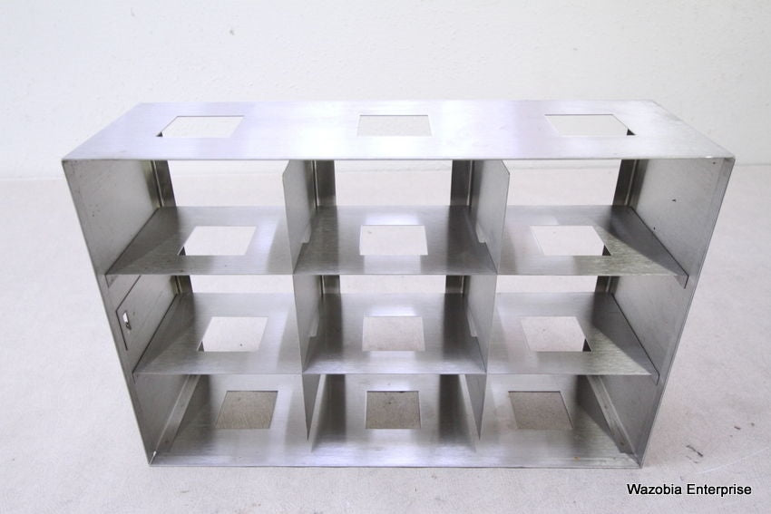 STAINLESS STEEL LABORATORY CRYO STORAGE FREEZER RACK CRYOGENIC 16.5"X5.5"X11"