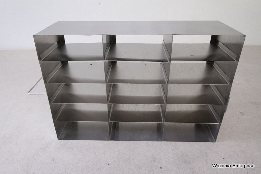 STAINLESS STEEL LABORATORY CRYO STORAGE FREEZER RACK CRYOGENIC 16.5"X5.5"X11"