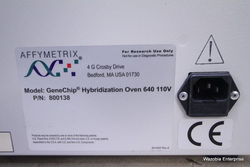 AFFYMETRIX GENECHIP HYBRIDIZATION OVEN 640