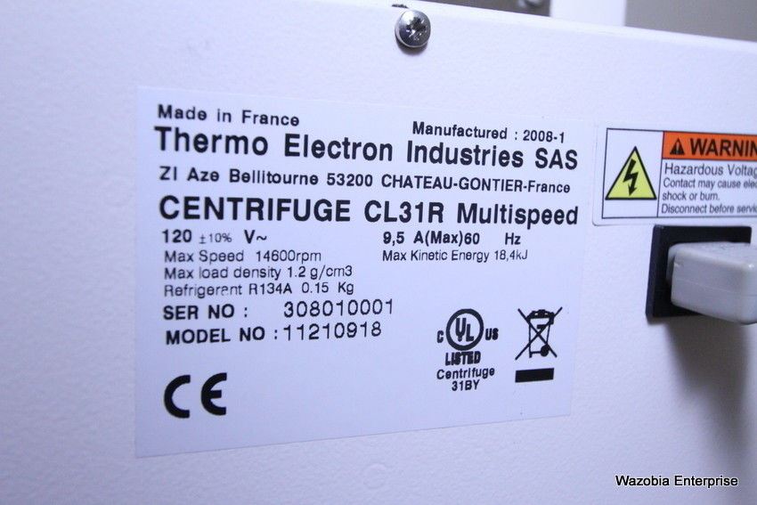 THERMO ELECTRON CENTRIFUGE CL31R MULTISPEED 11210918