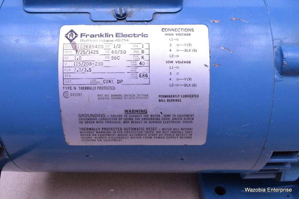 PRECISION - FRANKLIN ELECTRIC VACUUM PUMP MODEL DD-195