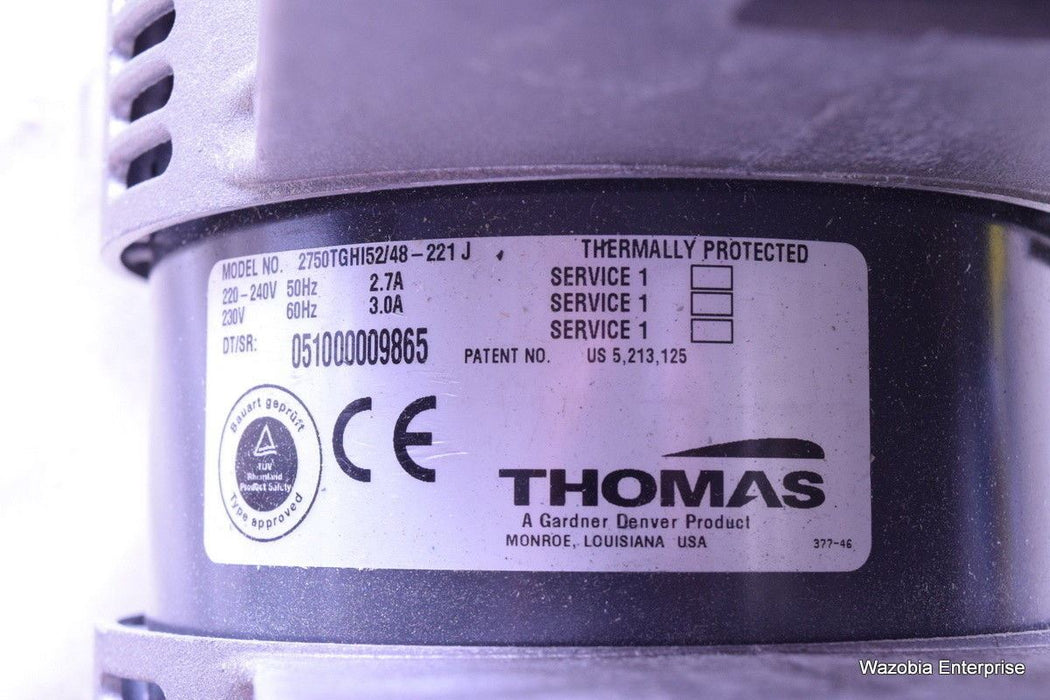 THOMAS COMPRESSOR PUMP MODEL 2750TGHI52/48-221 J
