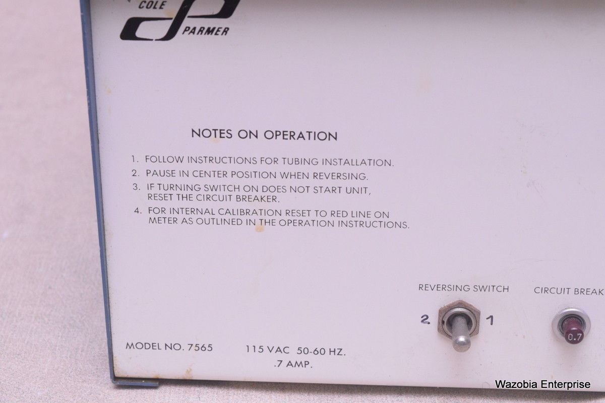 MASTERFLEX/COLE PARMER PERISTALTIC PUMP MODEL 7565