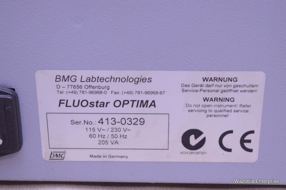 BMG LABTECH FLUOSTAR OPTIMA MULTIMODE MICROPLATE READER