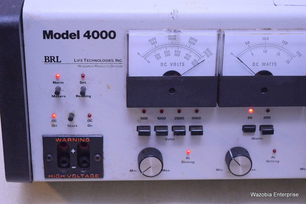BRL LIFE TECHNOLOGIES RESEARCH PRODUCTS DIVISION MODEL 4000