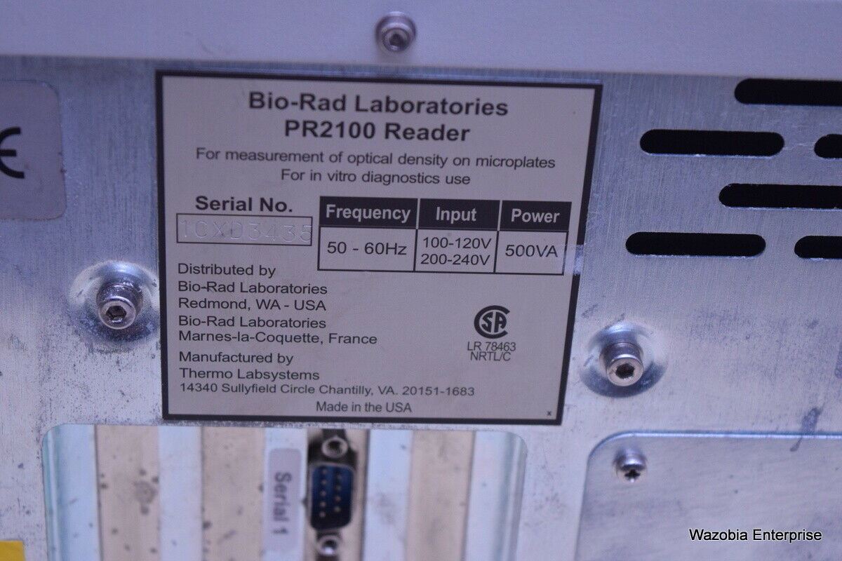 BIO RAD MODEL PR 2100 MICROPLATE READER MICROBIOLOGY ANALYZER