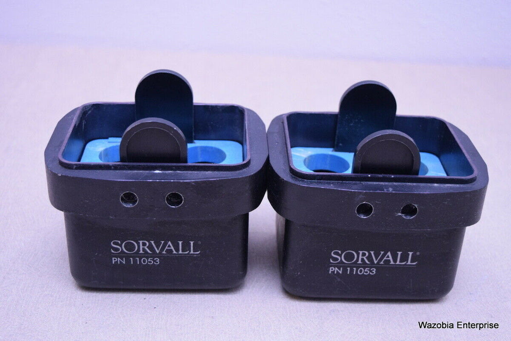 LOT OF 2 SORVALL P/N 11053  CENTRIFUGE ROTOR BUCKETS WITH ADAPTERS