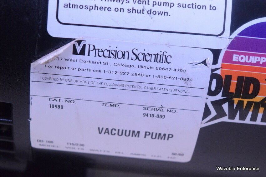 PRECISION SCIENTIFIC VACUUM PUMP  MODEL DD-100