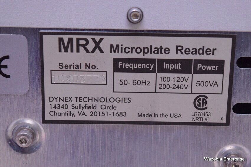 DYNEX DYNATECH LABORATORIES MRX MICROPLATE READER REVELATION