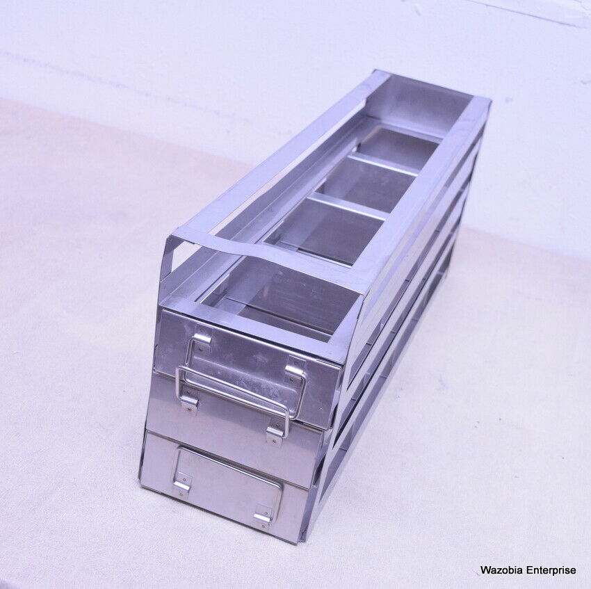 STAINLESS STEEL LABORATORY CRYO STORAGE FREEZER RACK CRYOGENIC	21 ½  x 6 x 9 ½