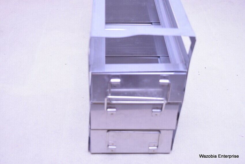 STAINLESS STEEL LABORATORY CRYO STORAGE FREEZER RACK CRYOGENIC	21 ½  x 6 x 9 ½