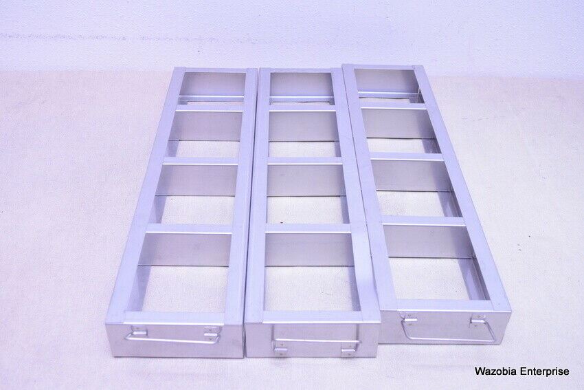 STAINLESS STEEL LABORATORY CRYO STORAGE FREEZER RACK CRYOGENIC	21 ½  x 6 x 9 ½