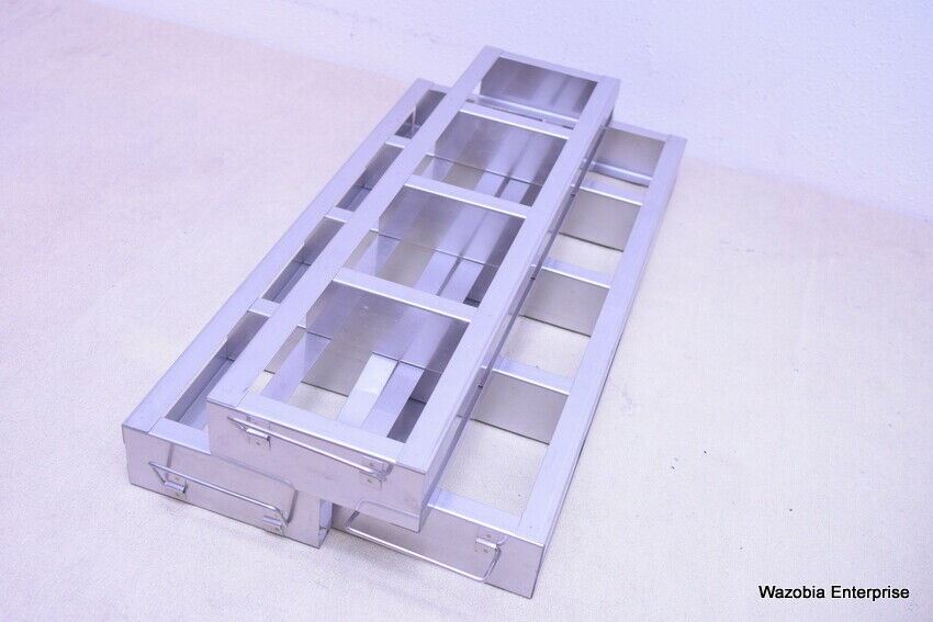 STAINLESS STEEL LABORATORY CRYO STORAGE FREEZER RACK CRYOGENIC	21 ½  x 6 x 9 ½