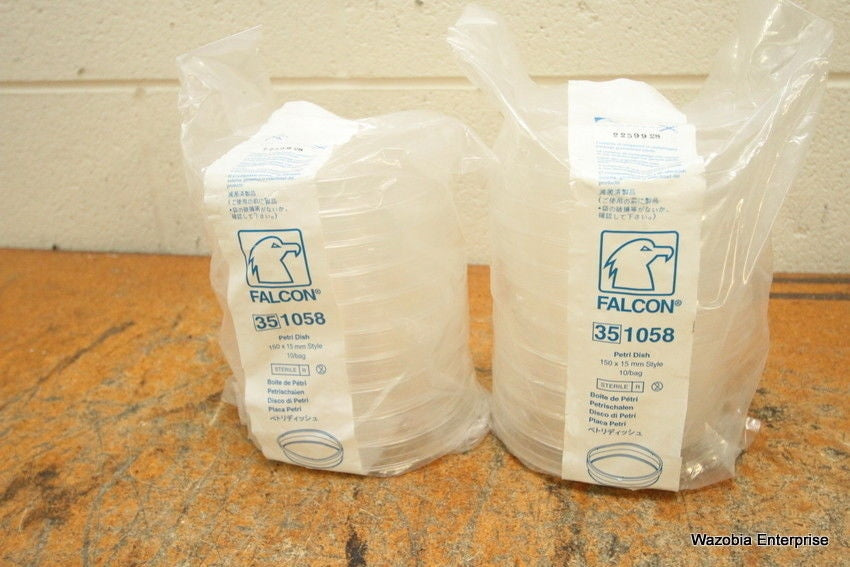 2 BAGS OF FALCON PETRI DISH 150X15 MM 35 1058 150 MM X 15MM 10/BAG