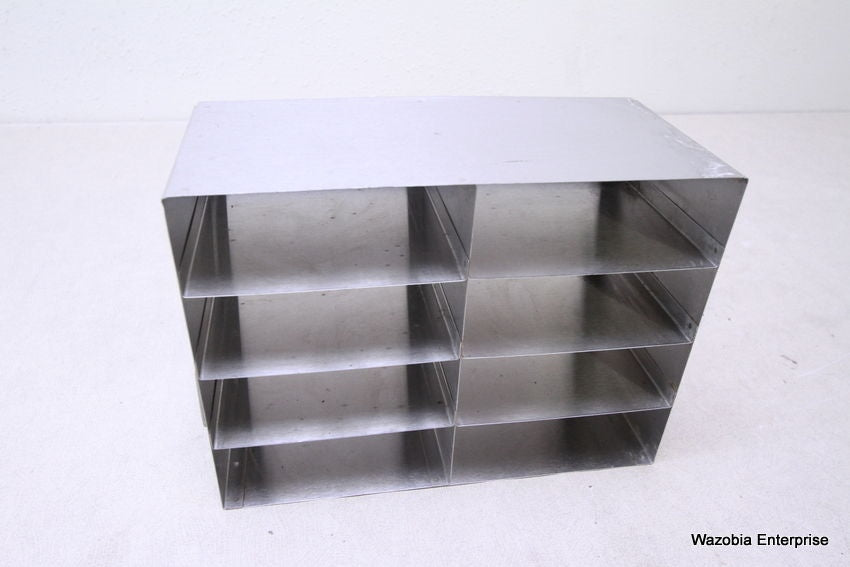 STAINLESS STEEL LABORATORY CRYO STORAGE FREEZER RACK CRYOGENIC 12.5"X6"X9.25"