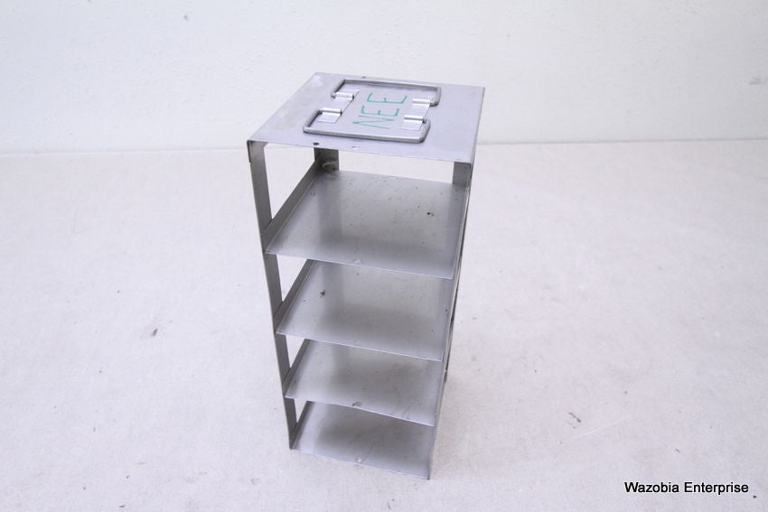 STAINLESS STEEL LABORATORY CRYO STORAGE FREEZER RACK CRYOGENIC 12.75"X5.5"X5.5"