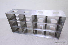 STAINLESS STEEL LABORATORY CRYO STORAGE FREEZER RACK CRYOGENIC 22"X5.5"X11"