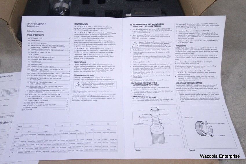 LEICA MICROSYSTEMS MONOZOOM 7 OPTICAL SYSTEM 1:7 PARFOCAL MICROSCOPE FOR CCTV