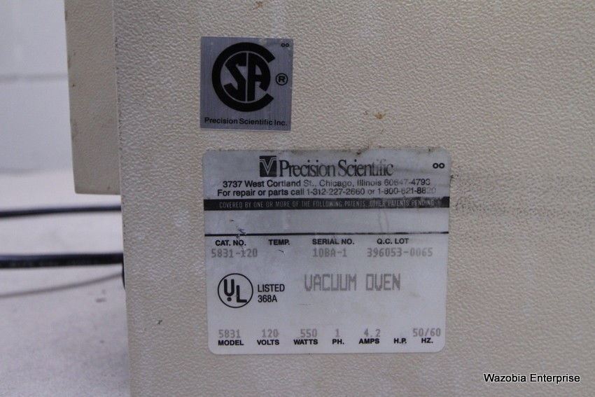 PRECISION SCIENTIFIC NAPCO  VACUUM OVEN 5831-120