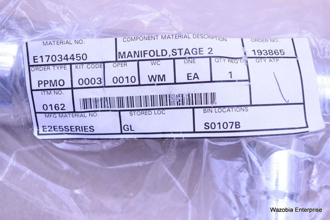 VARIAN E17034450 MANIFOLD STAGE 2 LINE FOR EDWARDS VACUUM PUMP