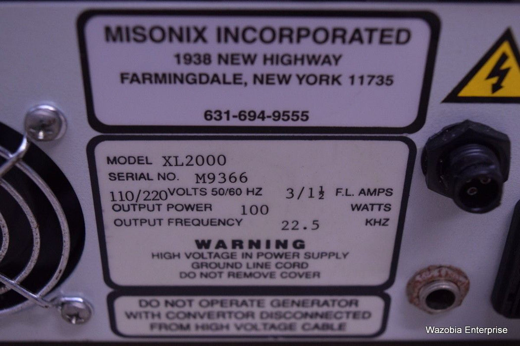 MISONIX MICROSON ULTRASONIC CELL DISRUPTOR XL MODEL XL2000